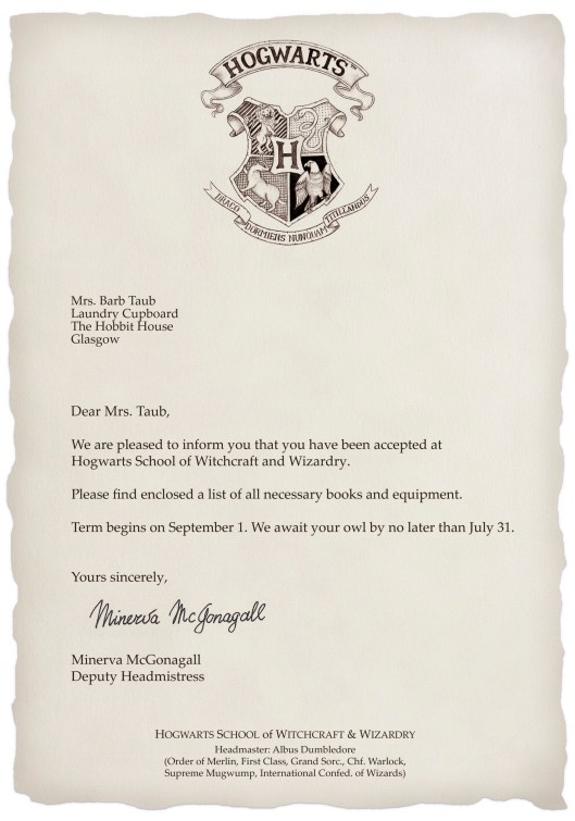 Hogwarts letter