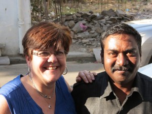 Karen with Mr. Singh, their driver [(c) J. Roper]